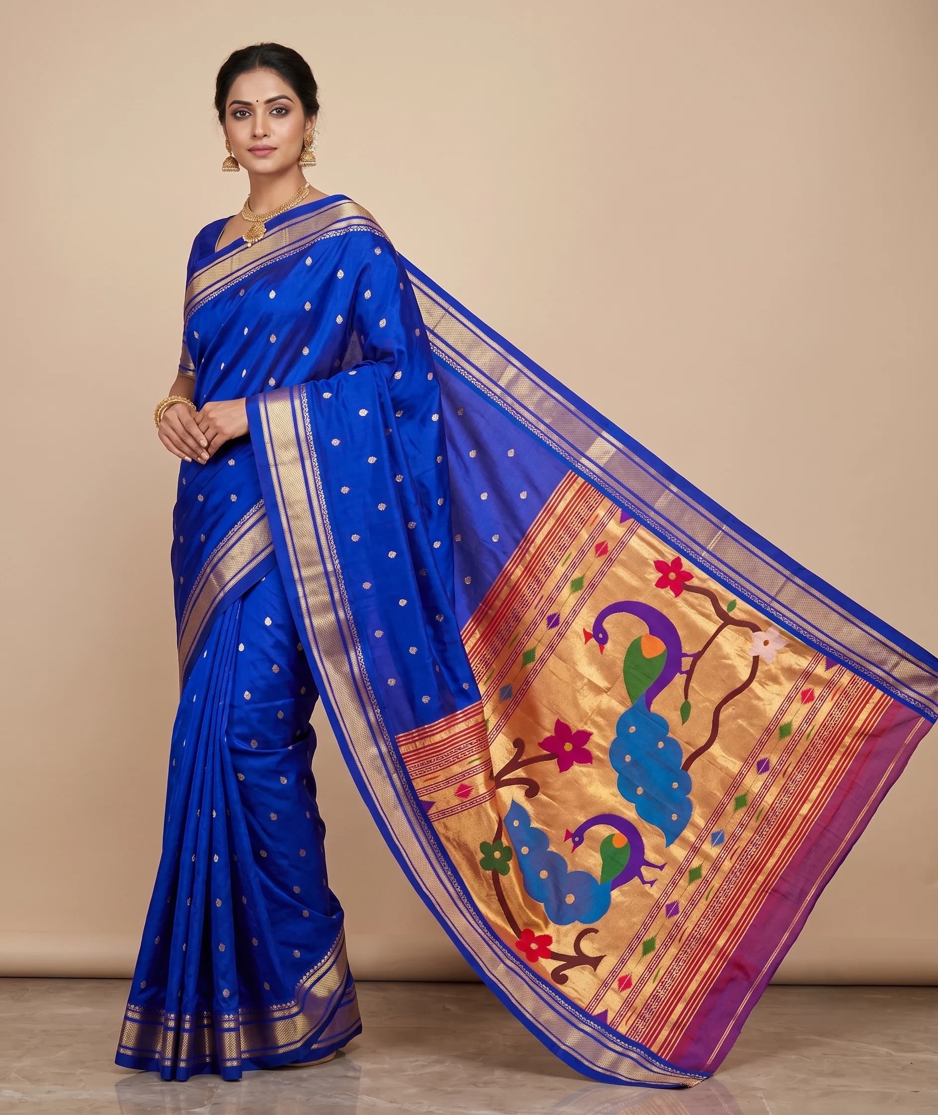 Fancy Pallu Paithani - Royal Blue
