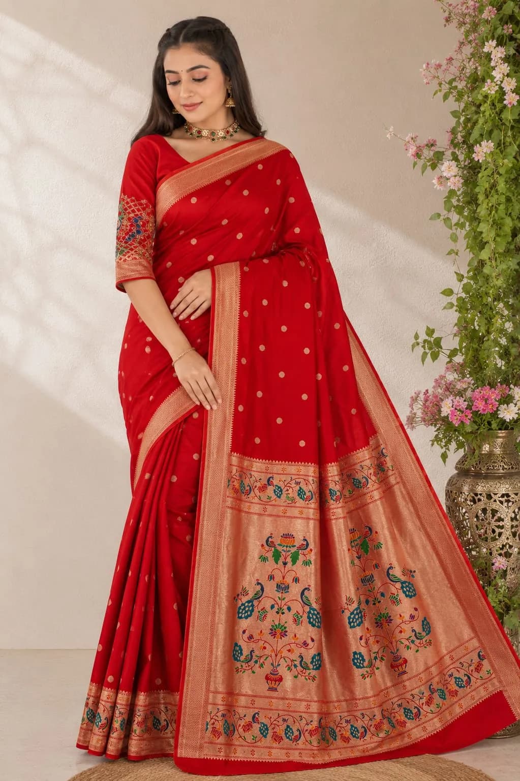 Kalanjali Sarees - Cherry Red