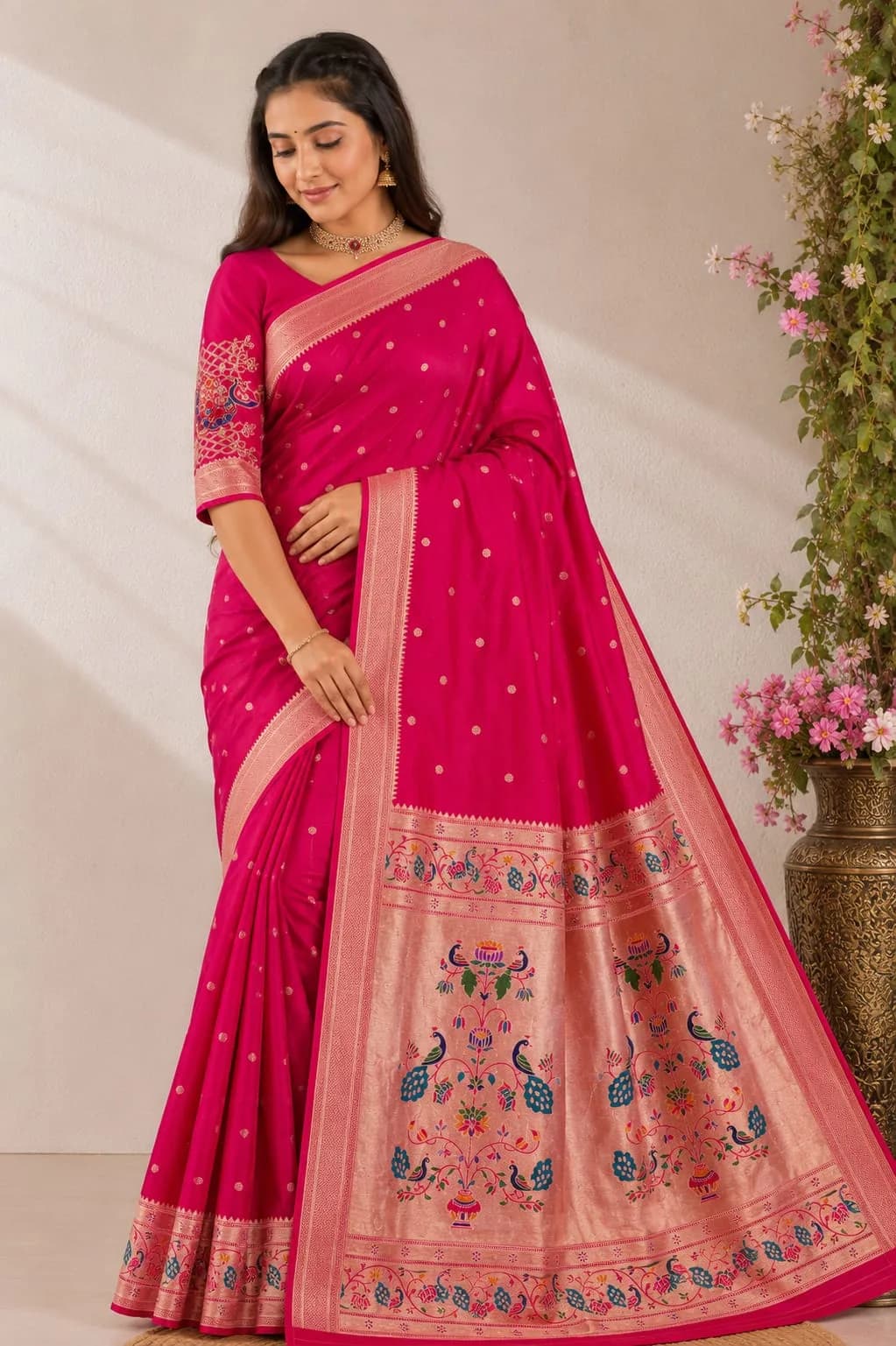 Kalanjali Sarees - Rani Pink