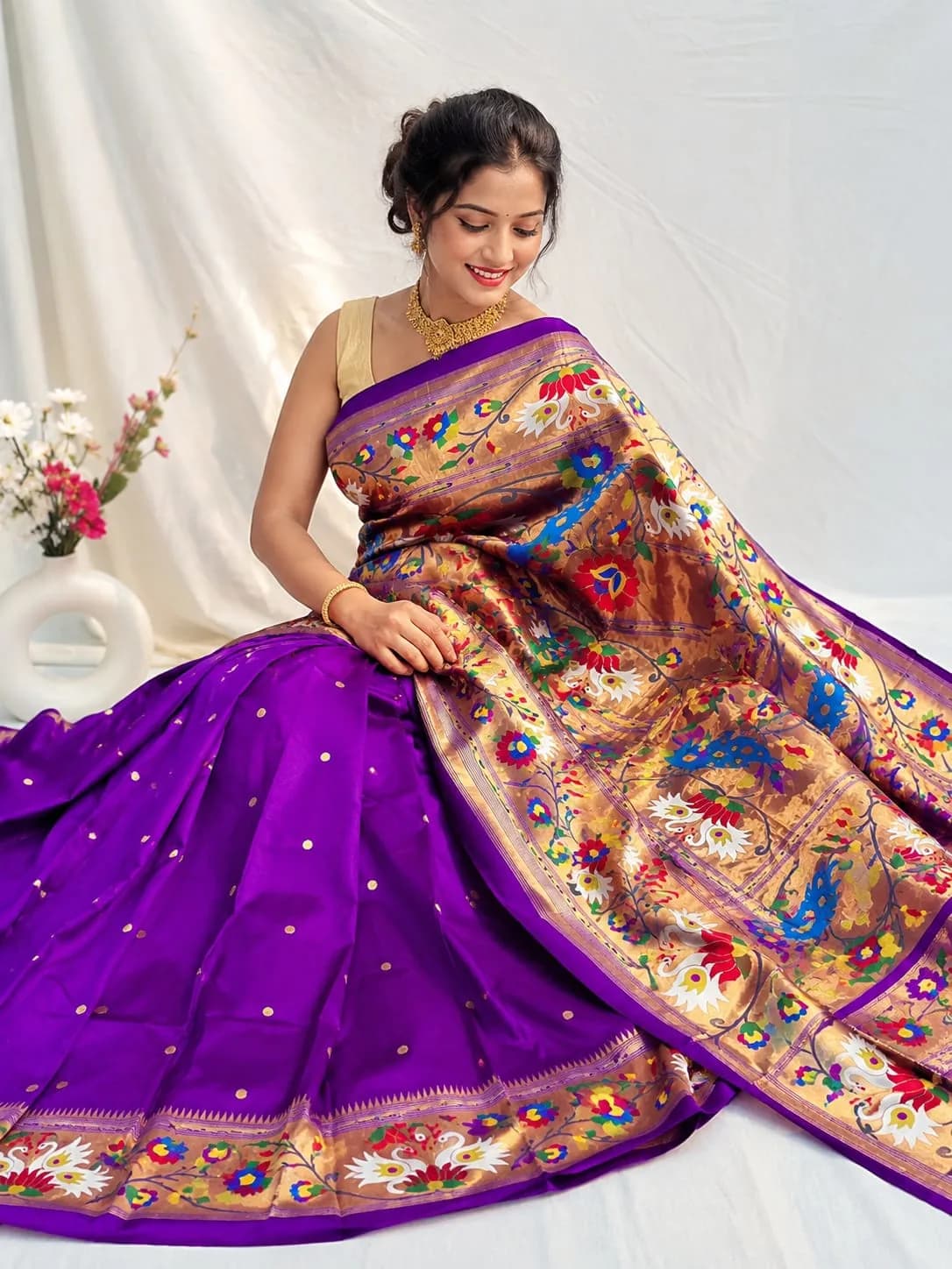 Rajhuns Paithani Saree - Royal Purple
