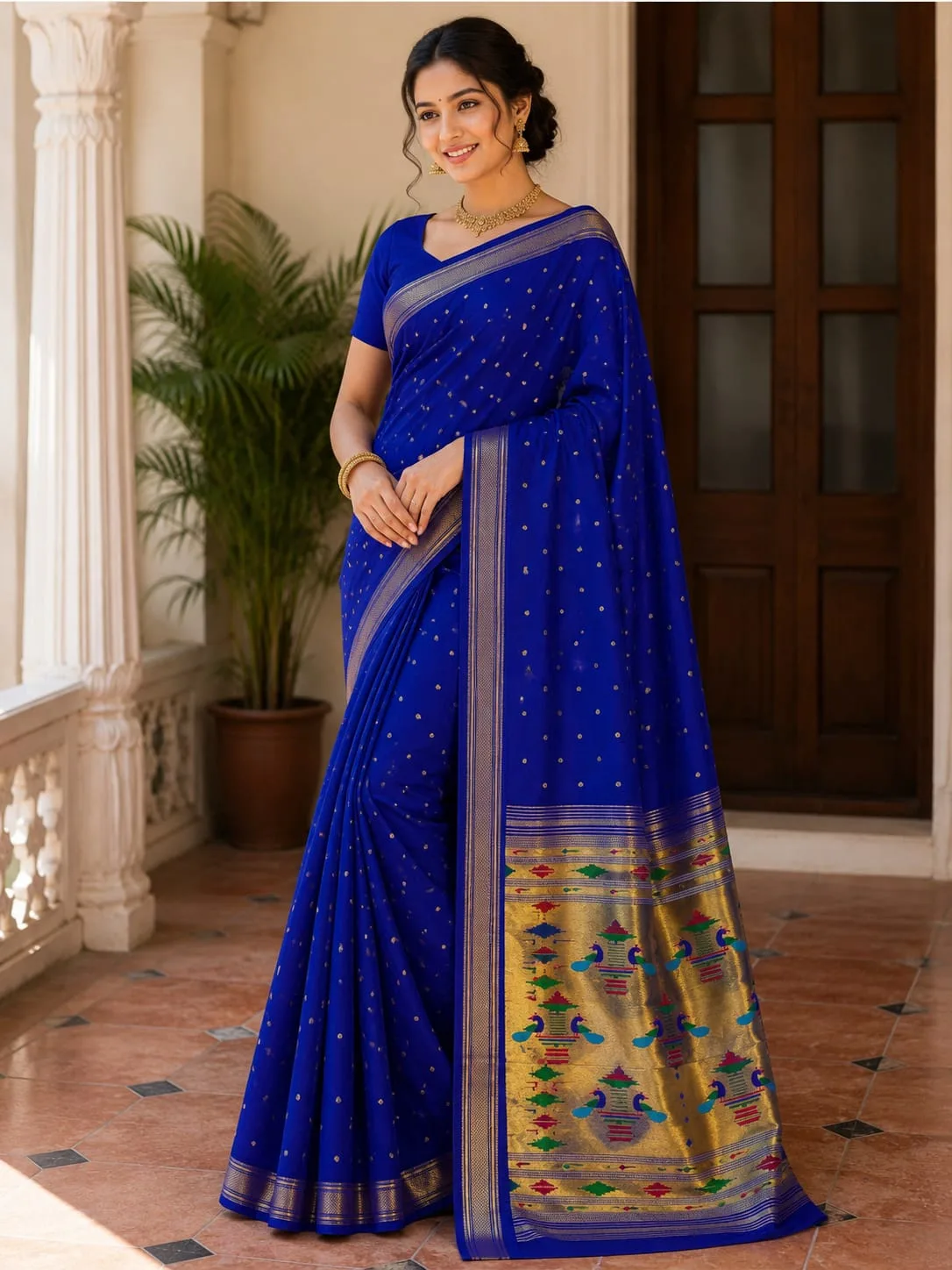 Double Pallu Saree - Pink