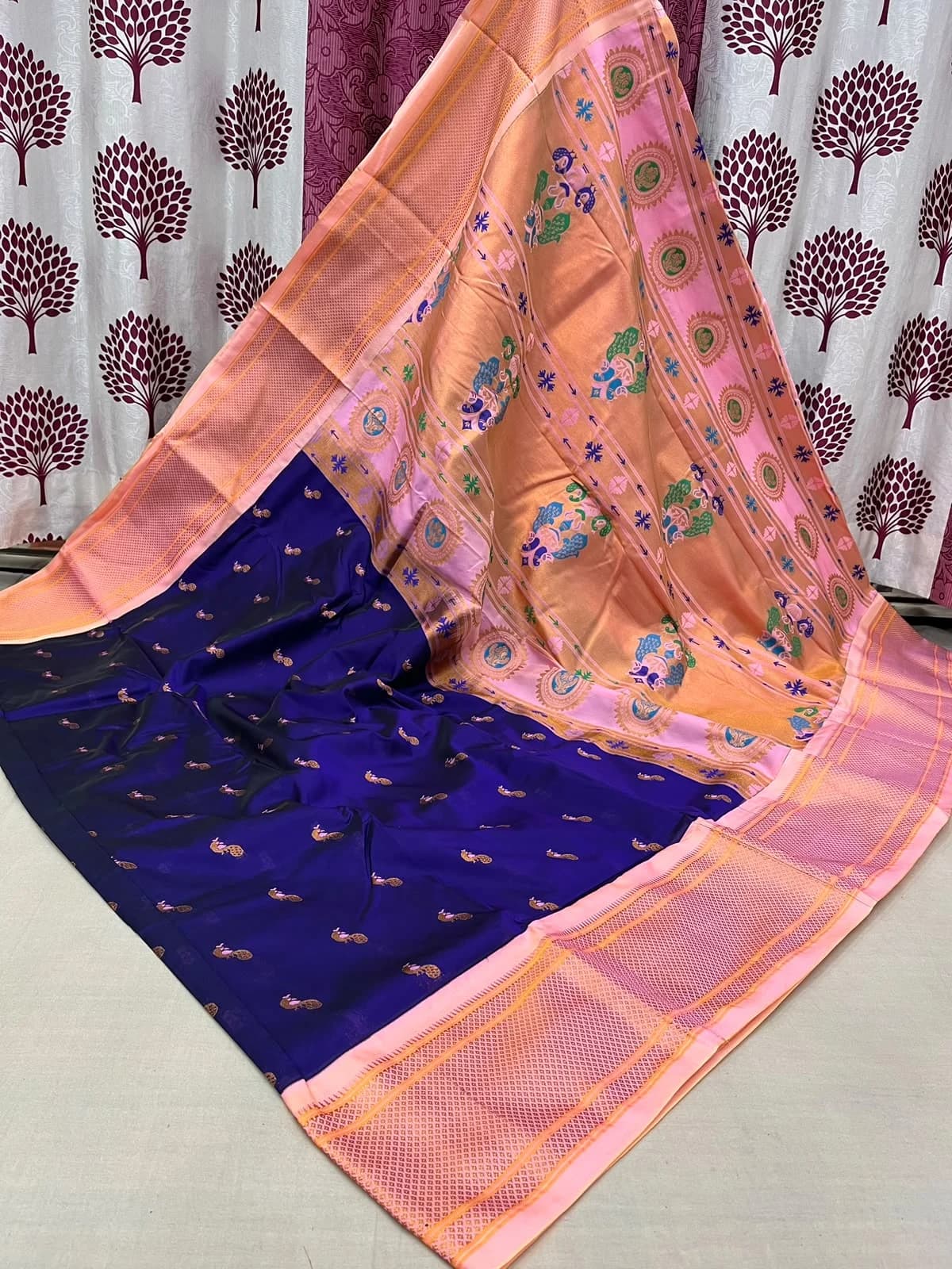 Kalyani Paithani Saree - Navy Blue