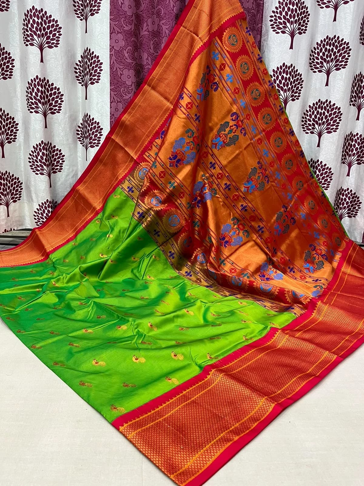 Kalyani Paithani Saree - Sky Blue