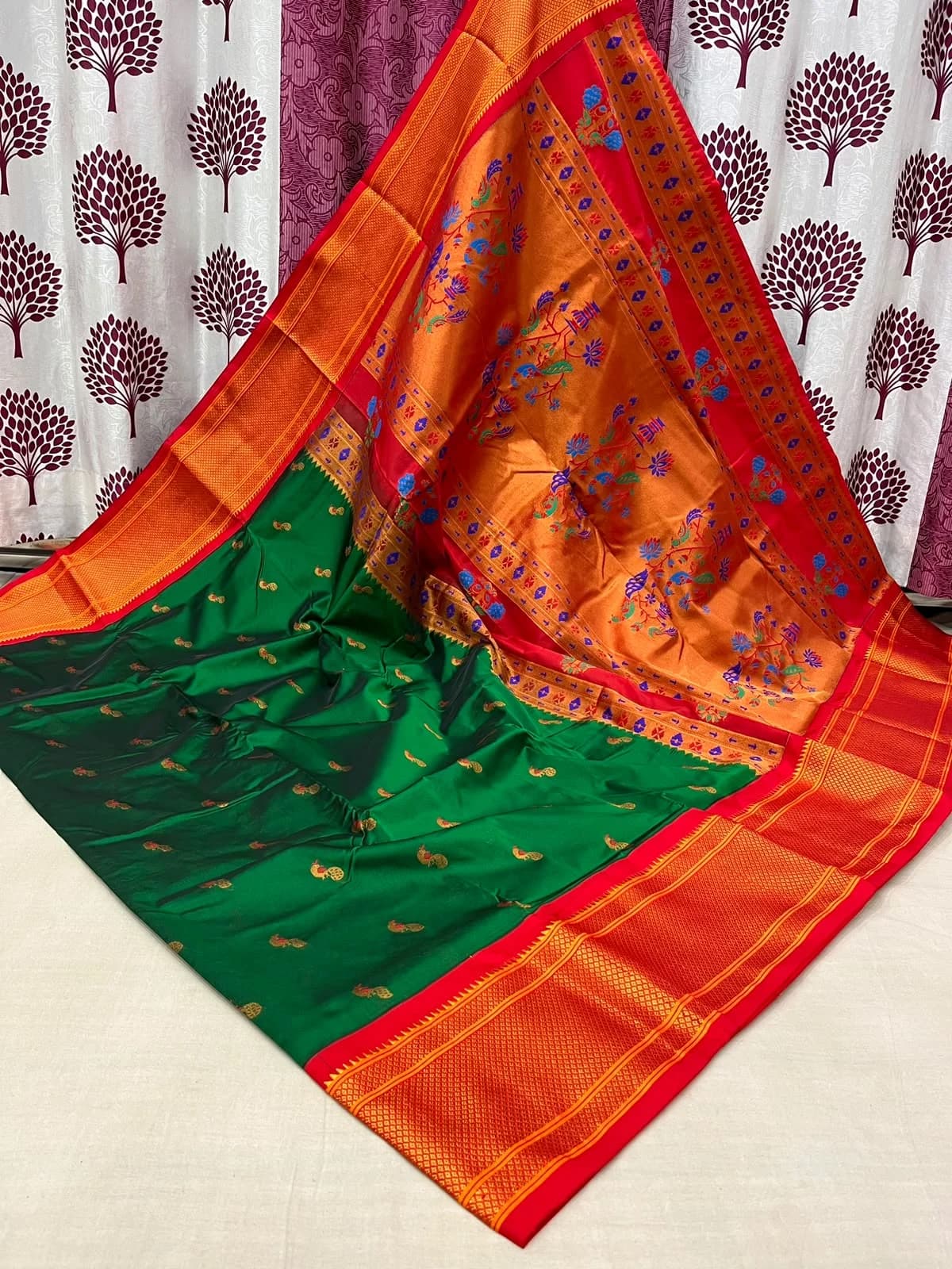 Kalyani Paithani Saree - Dark Green