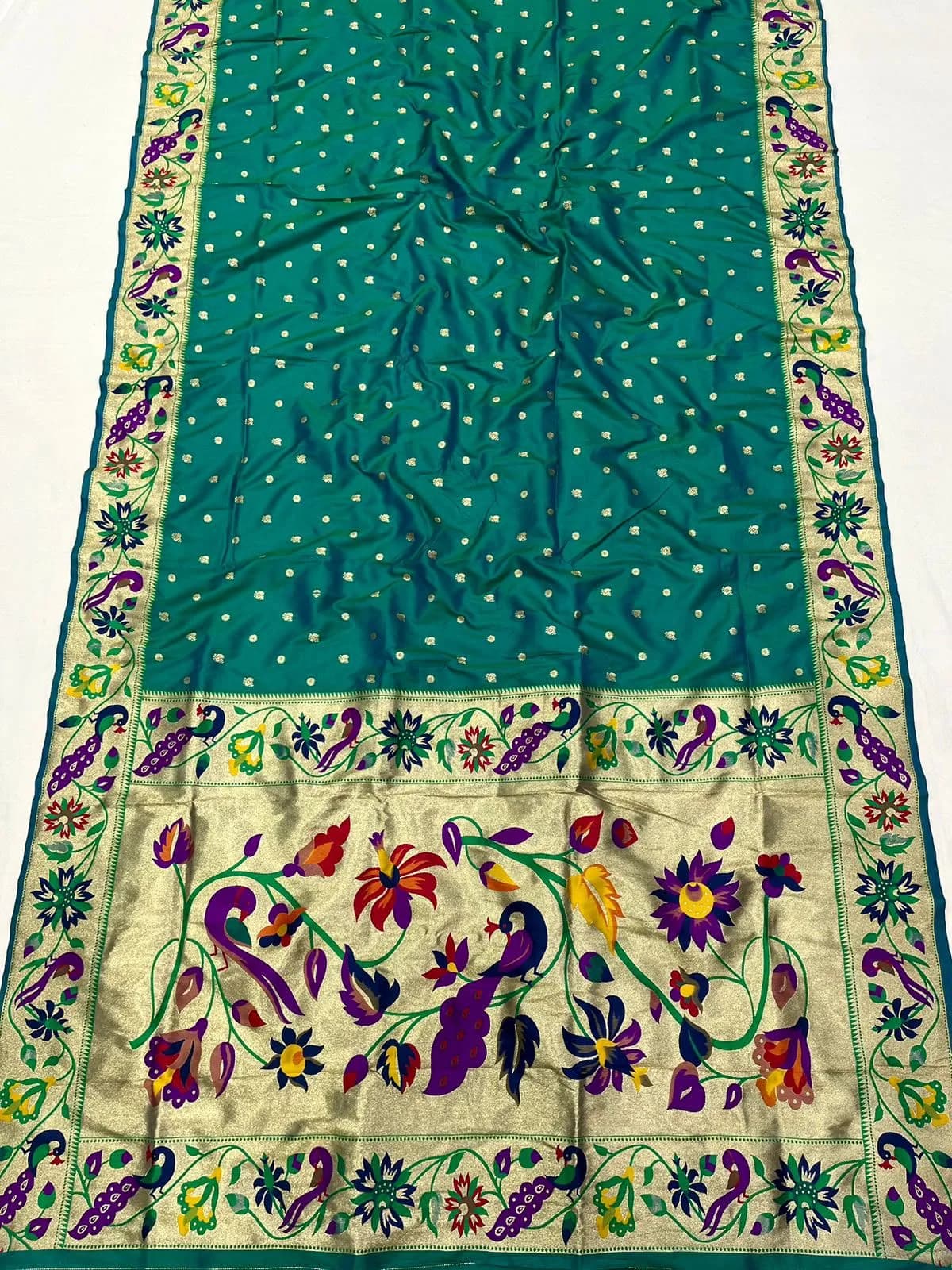 Brocade sarees - Teal Green