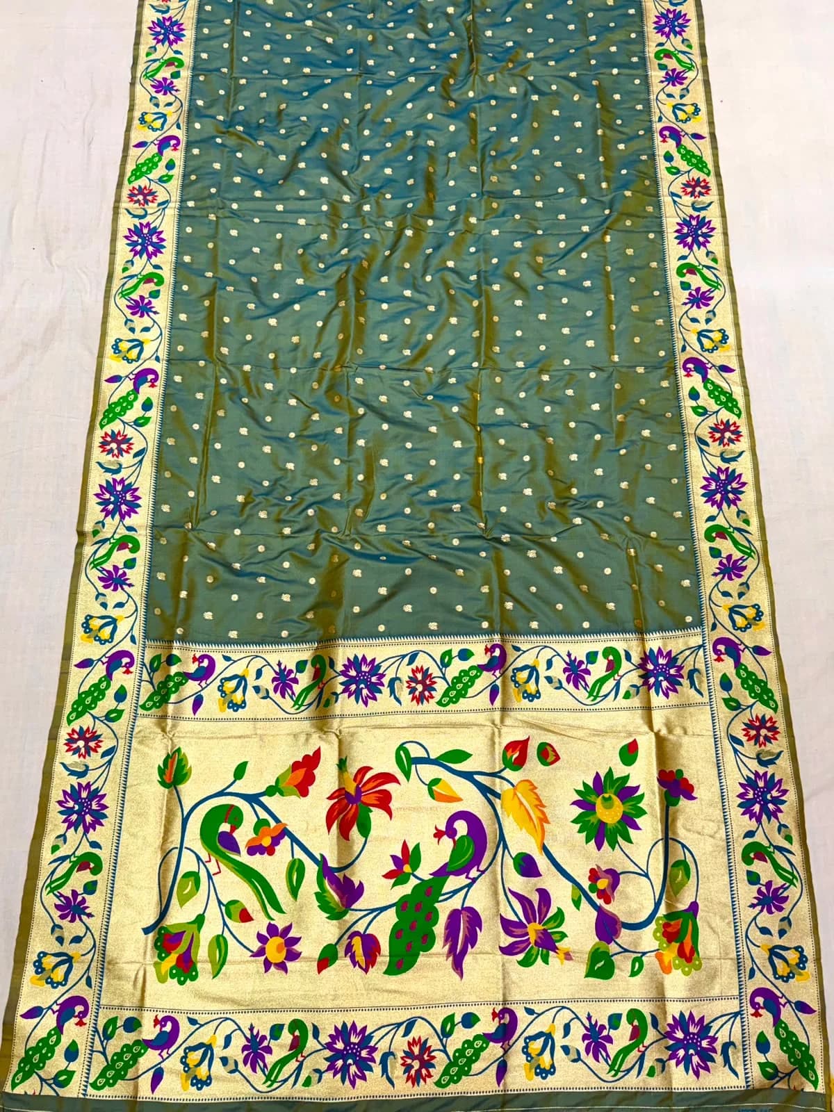Brocade sarees - Olive Green