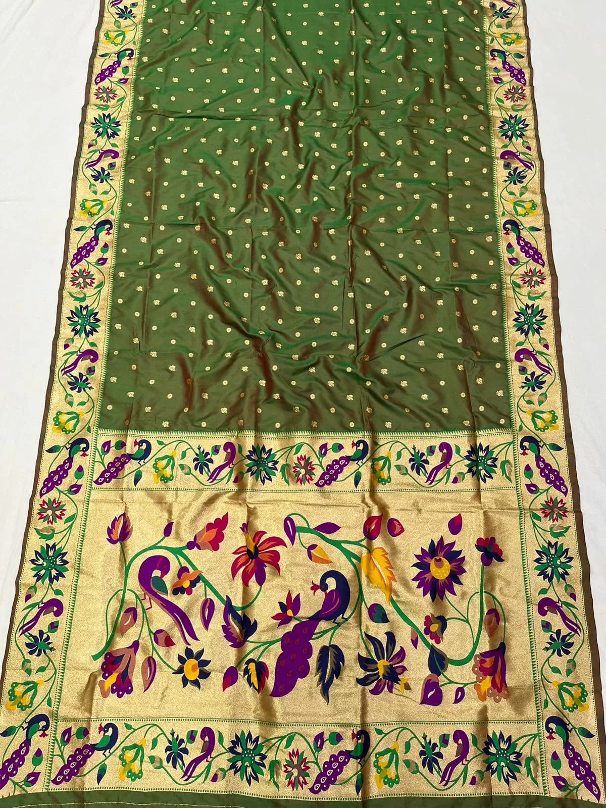 Brocade sarees - Mehendi Green