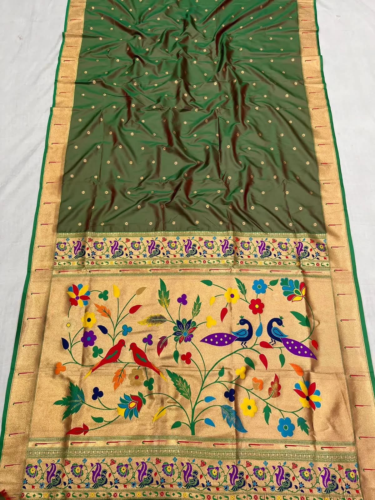 Muniya Paithani - Green