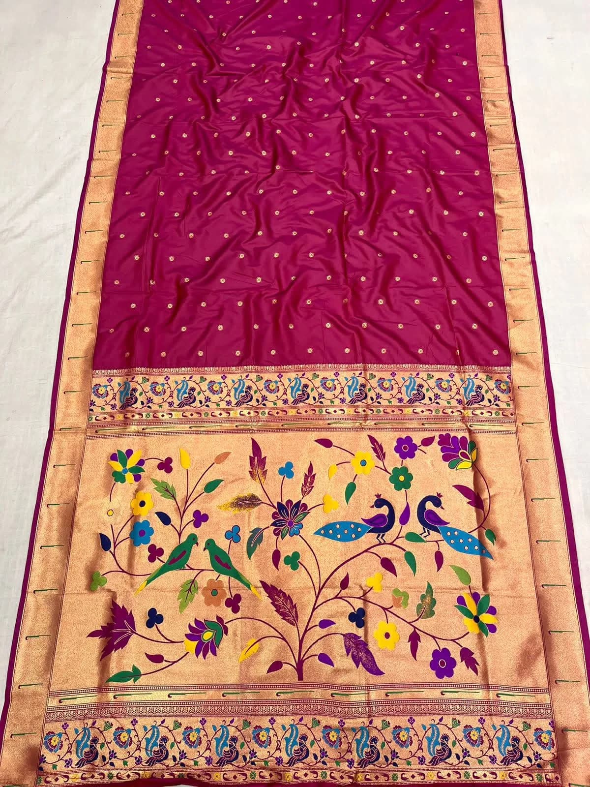 Muniya Paithani - Red