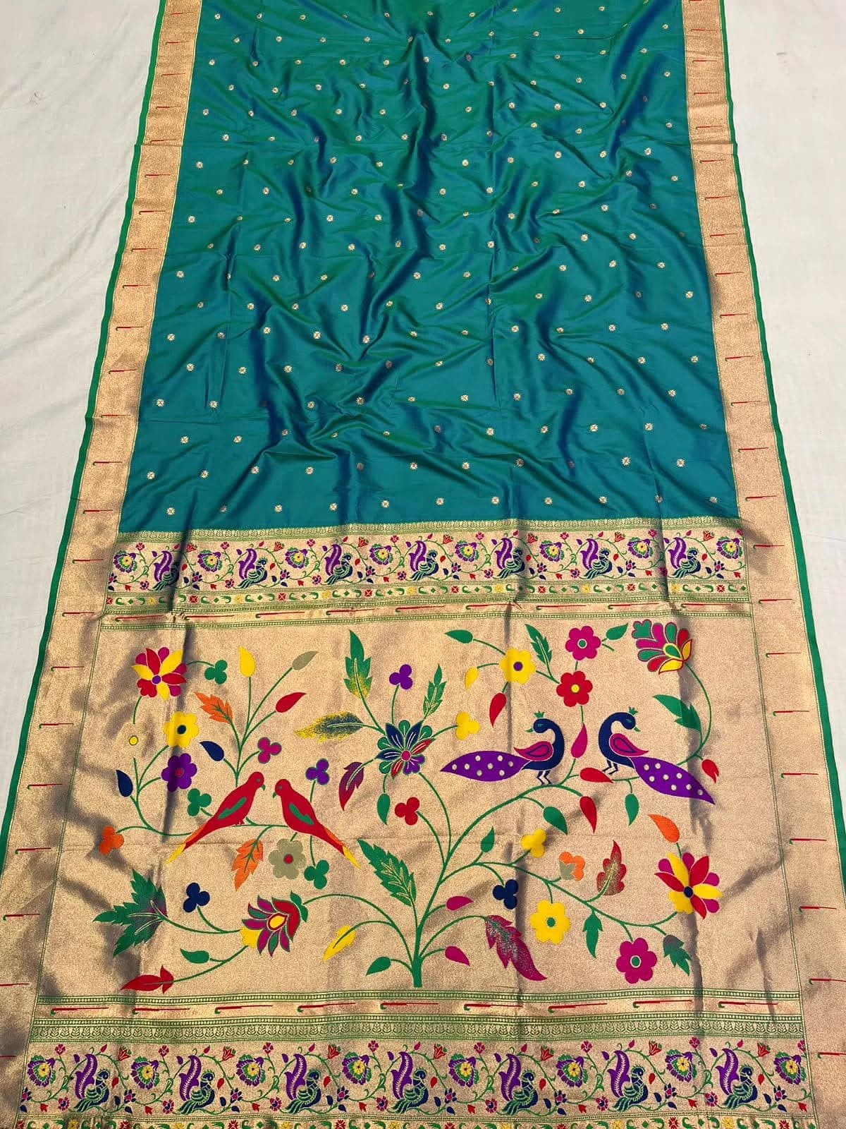 Muniya Paithani - Sky blue