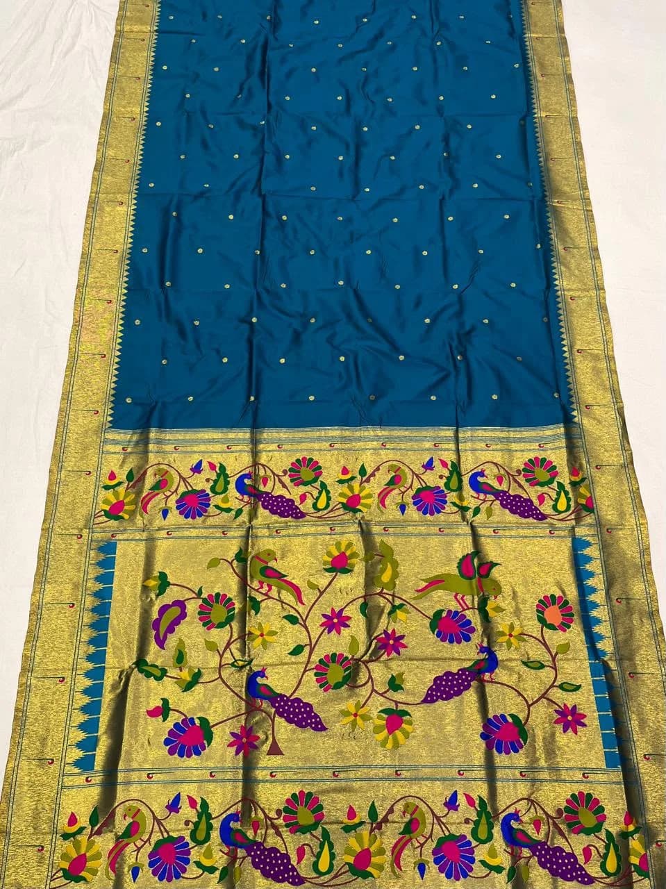 Muniya Paithani - Sea green