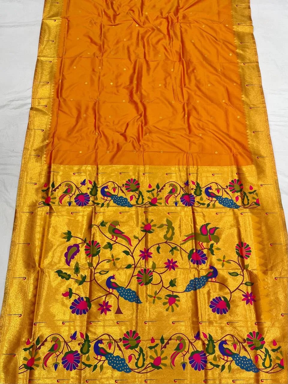 Muniya Paithani - Orange